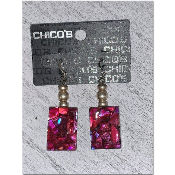 Chico's Rectangle Dangle Earrings New With Tags - Picture 3 of 3